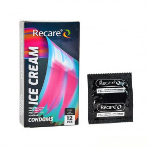 Recare | Презервативы Holographic Recare Ice Cream Big Dotted Condoms 12 шт, с пупырышками, аромат: мороженое. Цена: 109 грн