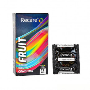 Recare | Презервативы Holographic Recare Fruit Flavour Condoms 12 шт, ароматы: мята, банан, клубника. Цена: 109 грн