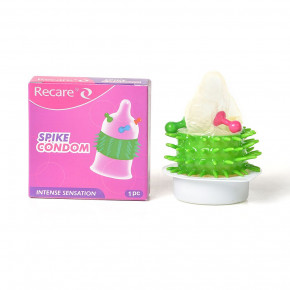 Recare | Насадка на член Recare Spike Condom Pink (презерватив с шариками и рядами шипов). Ціна: 69 грн