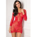 Rene Rofe Lingerie | Мереживне Сукню З Довгим Рукавом Червоне Tie Breaker, O/s. Ціна 1520 грн. Фото: 1