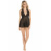 Rene Rofe Lingerie | ПЕНЬЮАР 2PC LACE & MESH HALTER BABYDOLL & G-STRING SET BLACK, S. Ціна 1880 грн. Фото: 2