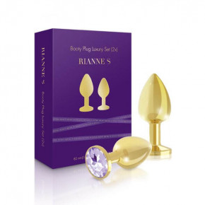 RIANNE S | Набор металлических анальных пробок с кристаллом RIANNE S - Booty Plug Luxury Set, диаметр 3 и 3,5см. Цена: 2 939 грн