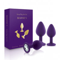 RIANNE S | Набор анальных пробок с кристаллом Rianne S: Booty Plug Set Purple, диаметр 2,7см, 3,5см, 4,1см. Цена 1 669 грн