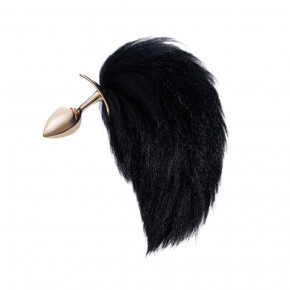 Roomfun | Анальная пробка с хвостиком лисы Romfun Fox Tail черный/золотой. Ціна: 1499 грн