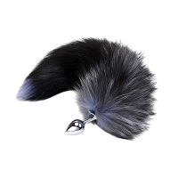 Roomfun | Анальная пробка с хвостиком лисы Romfun Fox Tail серый/серебристый. Ціна 1238 грн