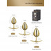 Roomfun | Анальная пробка Roomfun с камешком, золотистая, L. Ціна 1299 грн. Фото: 5