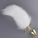 Roomfun | Анальная пробка с хвостиком лисы Romfun Fox Tail белый/золотой. Ціна 1499 грн. Фото: 2
