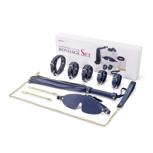 Roomfun | Набор БДСМ из экокожи Roomfun 6 предметов, темно-синий. Цена 3 400 грн Roomfun | Набор БДСМ из экокожи Roomfun 6 предметов, темно-синий. Цена 3 400 грн