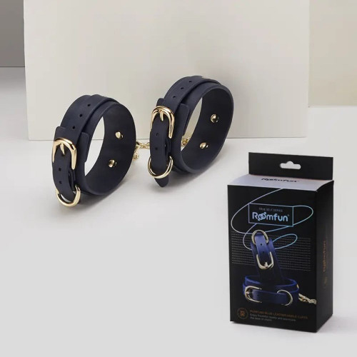 Roomfun | Наручники кожаные Roomfun на застежке, синие. Цена 999 грн Roomfun | Наручники кожаные Roomfun на застежке, синие. Цена 999 грн