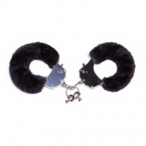 Roomfun | Наручники металлические на тонкой цепочке Roоmfun с черным мехом. Ціна: 799 грн