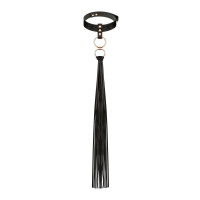 Rosy Gold | Ошейник с флоггером Rosy Gold - Collar with Flogger - Black. Цена 1 189 грн