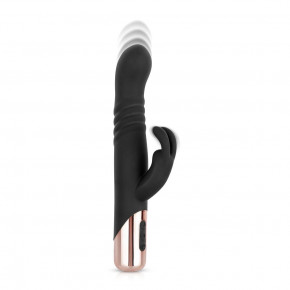 Rosy Gold | Вибратор-кролик Rosy Gold - Rabbit Vibrator with thrusting function - Black. Цена: 3 529 грн