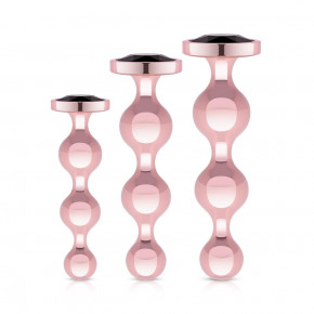 Rosy Gold | Набор анальных игрушек Rosy Gold - Metal Butt Plug Set 3 Pieces. Цена: 2 649 грн