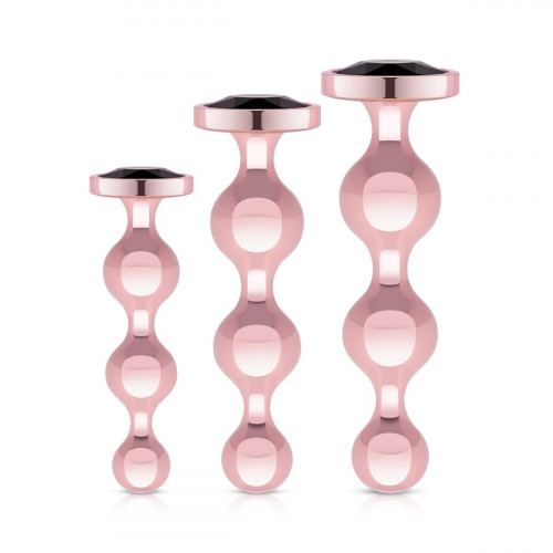 Rosy Gold | Набор анальных игрушек Rosy Gold - Metal Butt Plug Set 3 Pieces. Цена 2 649 грн Rosy Gold | Набор анальных игрушек Rosy Gold - Metal Butt Plug Set 3 Pieces. Цена 2 649 грн
