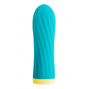 S Pleasures | Вибропуля S Pleasures Bullets Twist & Shout Turquoise, бирюзовая, ребристая поверхность, 10 режимов. Цена: 849 грн