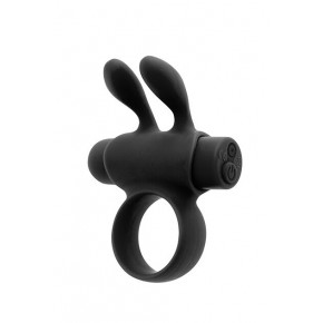 S Pleasures | Эрекционное виброкольцо S Pleasures Premium Rabbit Ring, черное, со съемной вибропулей и ушками. Ціна: 1342 грн