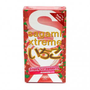 Sagami | Ультратонкие презервативы Sagami Xtreme Strawberry, 10 шт, 0,04 мм. Ціна: 688 грн