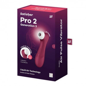 Satisfyer | Кліторальний стимулятор - Satisfyer Pro 2 Generation 3 With Liquid Air Wine Red. Цена: 2 014 грн