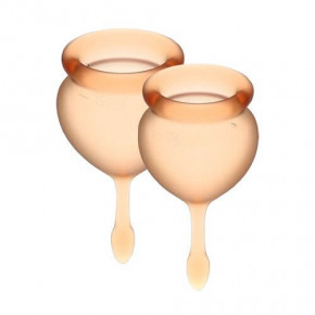 Satisfyer | Набор менструальных чаш Satisfyer Feel Good (orange), 15мл и 20мл, мешочек для хранения. Цена: 439 грн