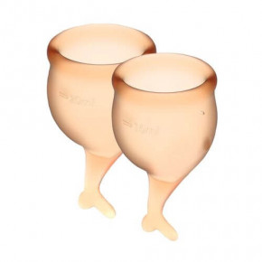 Satisfyer | Набор менструальных чаш Satisfyer Feel Secure (orange), 15мл и 20мл, мешочек для хранения. Цена: 439 грн