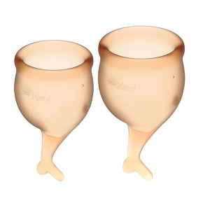 Satisfyer | Набор менструальных чаш Satisfyer Feel Secure из медицинского силикона, оранжевые, 15 мл и 20 мл. Ціна: 449 грн