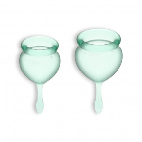 Satisfyer | Набор менструальных чаш Satisfyer Feel Good зеленые, медицинский силикон, 2 шт.. Ціна: 375 грн