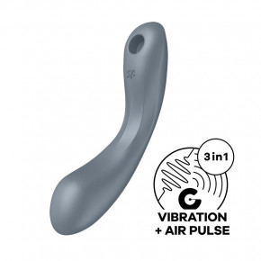 Satisfyer | Вакуумный стимулятор с вибрацией Curvy Trinity 1 Bluegrey. Цена: 1 919 грн