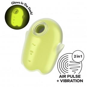 Satisfyer | Вакуумный клиторальный стимулятор с вибрацией Satisfyer Glowing Ghost Yellow. Цена: 1 359 грн