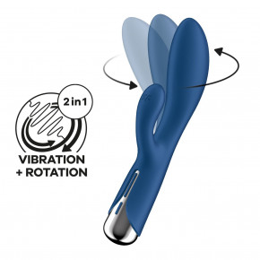 Satisfyer | Вібратор-кролик Spinning Rabbit 1 Blue. Ціна: 1919 грн