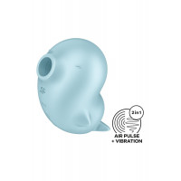 Вакуумный стимулятор Satisfyer Sassy Seal с вибрацией, голубой, 9.5 см