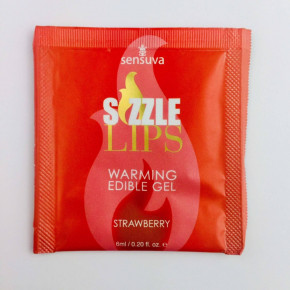Sensuva | Пробник Масажного Гелю Sensuva - Sizzle Lips Strawberry (6 Мл. Ціна: 79 грн