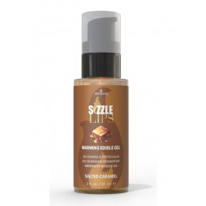 Sensuva | Согревающий массажный гель Sensuva Sizzle Lips Salted Caramel (59 мл), без сахара, съедобный. Ціна: 439 грн