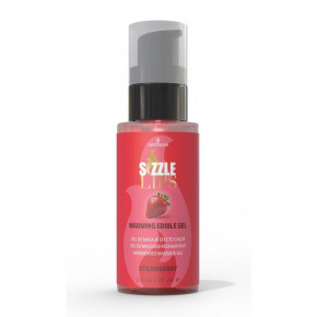 Sensuva | Согревающий массажный гель Sensuva Sizzle Lips Strawberry (59 мл), без сахара, съедобный. Цена: 439 грн