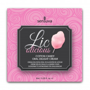 Sensuva | Пробник геля для минета Sensuva Lic-o-licious Cotton Candy (6 мл), маслянистый, без сахара. Цена: 99 грн