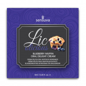Sensuva | Пробник геля для минета Sensuva Lic-o-licious Blueberry Muffin (6 мл), маслянистый, без сахара. Цена: 99 грн