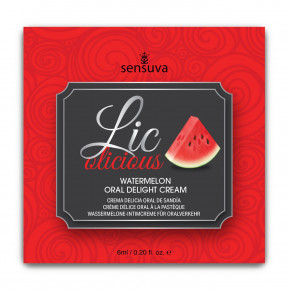 Sensuva | Пробник геля для минета Sensuva Lic-o-licious Watermelon (6 мл), маслянистый, без сахара. Цена: 99 грн