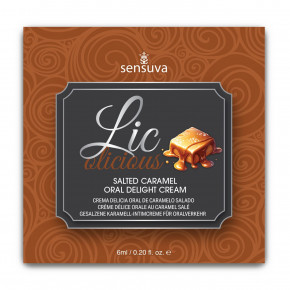 Sensuva | Пробник геля для минета Sensuva Lic-o-licious Salted Caramel (6 мл), маслянистый, без сахара. Цена: 99 грн