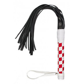 Флогер VIP Leather Flogger, WHITE/RED