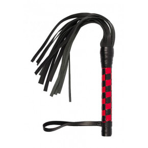 Флогер VIP Leather Flogger, BLACK / RED