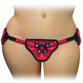 Sportsheets | Трусы для страпона - Plus Red Lace w/Satin Corsette Strap On. Цена: 2 409 грн