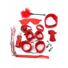 STAR NIGHT | Бондажный набор Star Night для БДСМ, красный, 11 предметов. Цена: 1 599 грн