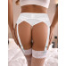 STAR NIGHT | Сексуальные стрейч-трусики Star Night с поясом для чулков, белый. Цена 750 грн. Фото: 1