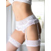 STAR NIGHT | Комплект кружевной пояс для чулок StarNight с трусиками с доступом, белый, XS-S. Ціна: 699 грн. Фото: 1