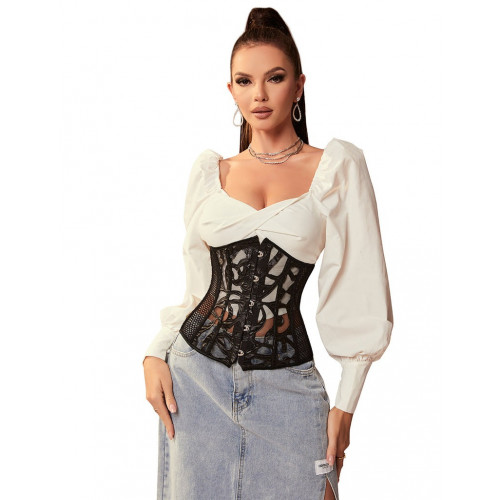 STAR NIGHT | Корсет из сетки с узором Star Night с крючками и шнуровкой и трусиками в комплекте, XS (без коробки). Ціна 950 грн. Фото: 1