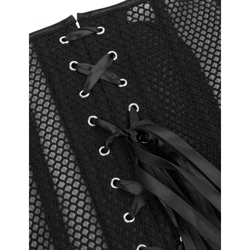 STAR NIGHT | Корсет из сетки с узором Star Night с крючками и шнуровкой и трусиками в комплекте, XS (без коробки). Ціна 950 грн. Фото: 6