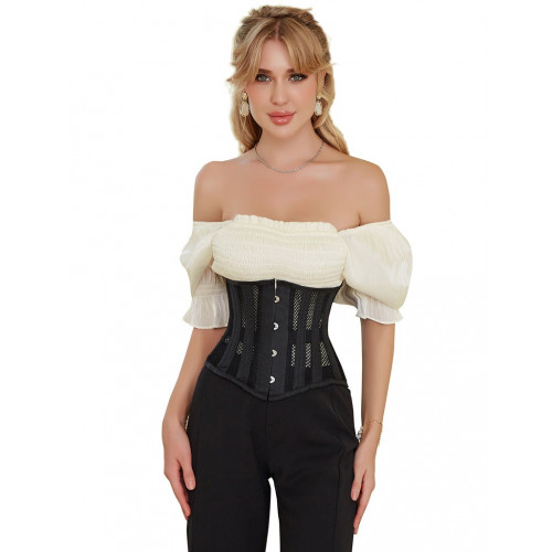 STAR NIGHT | Корсет из сетки Star Night Steel Bones Grid Corsets с крючками и шнуровкой, черный, S(без коробки). Ціна 1995 грн. Фото: 1