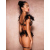 STAR NIGHT | Сексуальный кружевной комплект Star Night Sexy Set с перьями и цепочками, черный, XS-S (без коробки). Ціна 1250 грн. Фото: 3