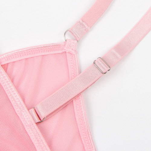 STAR NIGHT | Сексуальный розовый комплект Star Night с декоративными стразами и цепочками, M. Ціна 1045 грн. Фото: 7