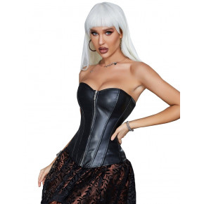 STAR NIGHT | Корсет с застежкой молнией Star Night Sexy Leather и шнуровкой, черный, M. Ціна: 1350 грн