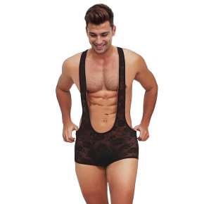 STAR NIGHT | Мужской комбинезон-шорты Star Night кружевной, черный, L. Ціна: 955 грн